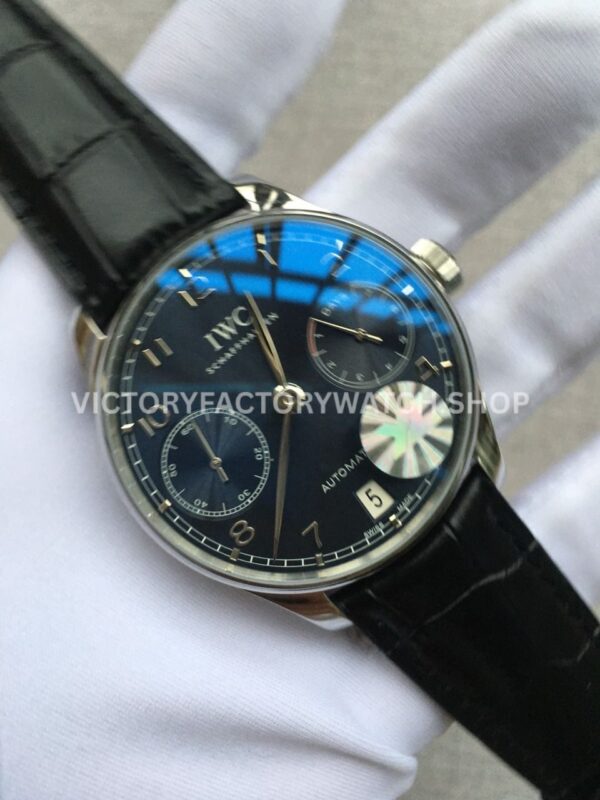 YL Factory IWC Portuguese IW500109 42mm Steel Leather Strap Steel Arabic Number Black Dial (1) YL Factory IWC Portuguese IW500109 42mm Steel Leather Strap Arabic Number Black Dial