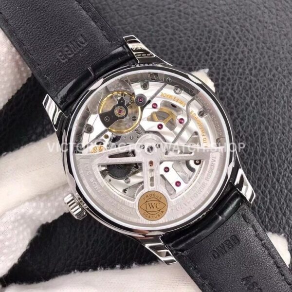 YL Factory IWC Portuguese IW500109 42mm Steel Leather Strap Steel Arabic Number Black Dial (2) YL Factory IWC Portuguese IW500109 42mm Steel Leather Strap Arabic Number Black Dial