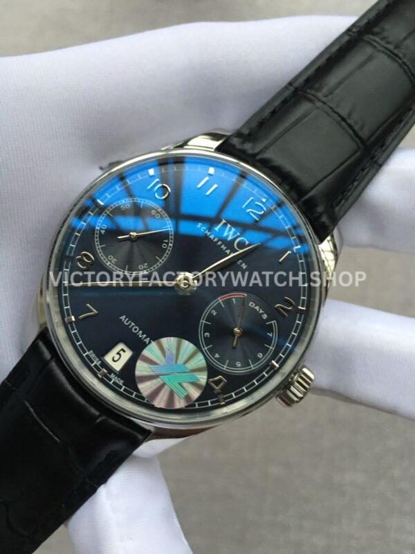 YL Factory IWC Portuguese IW500109 42mm Steel Leather Strap Steel Arabic Number Black Dial (5) YL Factory IWC Portuguese IW500109 42mm Steel Leather Strap Arabic Number Black Dial