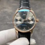 YL Factory IWC Portuguese IW500702 42.3mm Rose gold Leather Strap Rose Gold Arabic Number Grey Dial (5) YL Factory IWC Portugieser IW500702 grey dial rose gold-tone case