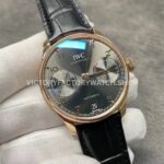 YL Factory IWC Portuguese IW500702 42.3mm Rose gold Leather Strap Rose Gold Arabic Number Grey Dial (6) YL Factory IWC Portuguese IW500702 42mm Rose Gold Leather Strap Rose Gold Arabic Number Grey Dial