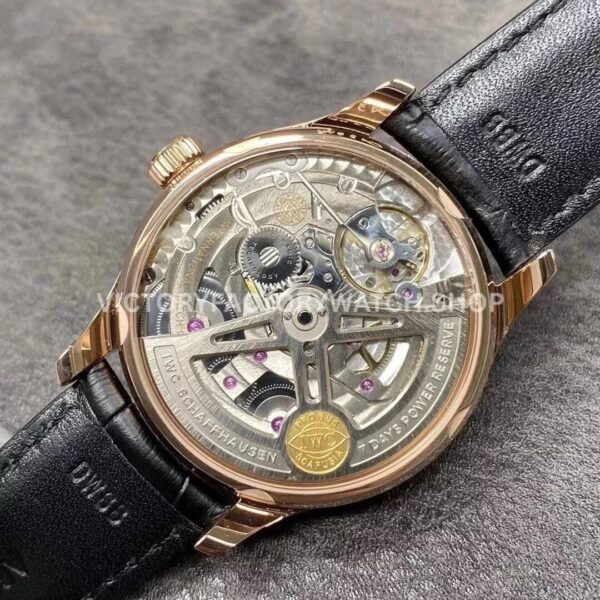 YL Factory IWC Portuguese IW500702 42.3mm Rose gold Leather Strap Rose Gold Arabic Number Grey Dial (8) YL Factory IWC Portuguese IW500702 42mm Rose Gold Leather Strap Rose Gold Arabic Number Grey Dial