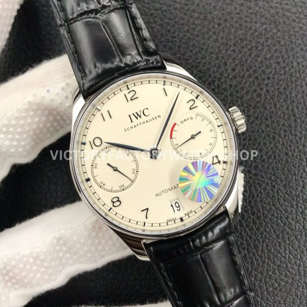 YL Factory IWC Portuguese IW500710 42.3mm Steel Leather Strap Silver Arabic Number White Dial (4) YL Factory IWC Portuguese IW500710 42mm Steel Leather Strap Silver Arabic Number White Dial