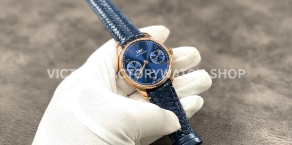 YL Factory IWC Portuguese IW500713 42.3mm Rose Gold Leather Strap Rose Gold Arabic Number Blue Dial (3) YL Factory IWC Portuguese IW500713 42mm Rose Gold Leather Strap Rose Gold Arabic Number Blue Dial