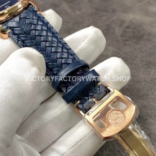 YL Factory IWC Portuguese IW500713 42.3mm Rose Gold Leather Strap Rose Gold Arabic Number Blue Dial (6) YL Factory IWC Portuguese IW500713 42mm Rose Gold Leather Strap Rose Gold Arabic Number Blue Dial