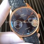 YL Factory IWC Portuguese IW500713 42.3mm Rose Gold Leather Strap Rose Gold Arabic Number Dark Blue Dial ( (3) YL Factory IWC Portuguese IW500713 42mm Rose Gold Leather Strap Rose Gold Arabic Number Dark Blue Dial