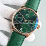 YL Factory IWC Portuguese IW500713 42.3mm Rose Gold Leather Strap Rose Gold Arabic Number Dark Green Dial YL Factory IWC Portuguese IW500713 42mm Rose Gold Leather Strap Rose Gold Arabic Number Dark Green Dial