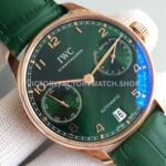 YL Factory IWC Portuguese IW500713 42.3mm Rose Gold Leather Strap Rose Gold Arabic Number Dark Green Dial (5) YL Factory IWC Portuguese IW500713 42mm Rose Gold Leather Strap Rose Gold Arabic Number Dark Green Dial