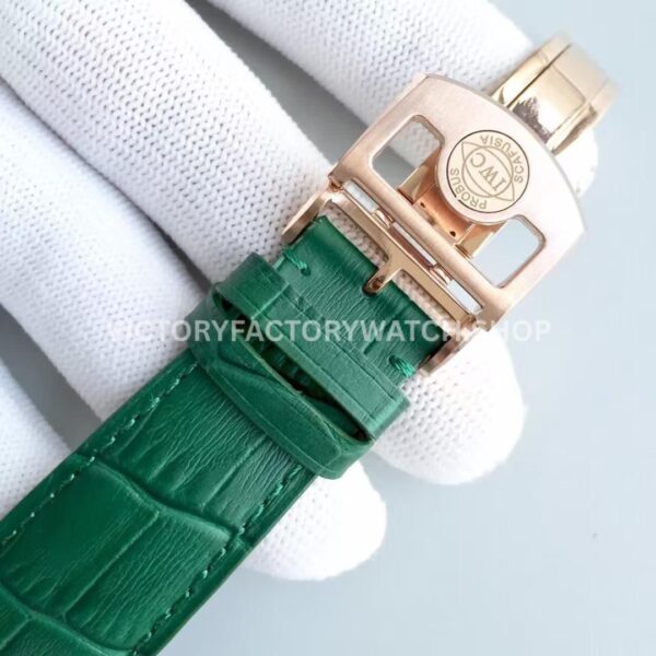 YL Factory IWC Portuguese IW500713 42.3mm Rose Gold Leather Strap Rose Gold Arabic Number Dark Green Dial (7) YL Factory IWC Portuguese IW500713 42mm Rose Gold Leather Strap Rose Gold Arabic Number Dark Green Dial