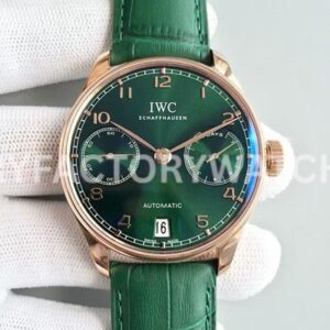 YL Factory IWC Portuguese IW500713 42.3mm Rose Gold Leather Strap Rose Gold Arabic Number Dark Green Dial (8) YL Factory IWC Portuguese IW500713 42mm Rose Gold Leather Strap Rose Gold Arabic Number Dark Green Dial