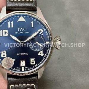 ZF Factory IWC Big Pilot IW500908 46mm Steel Leather Strap Blue Arabic Number Dial (3) ZF Factory IWC Big Pilot IW500908 blue dial steel case leather strap