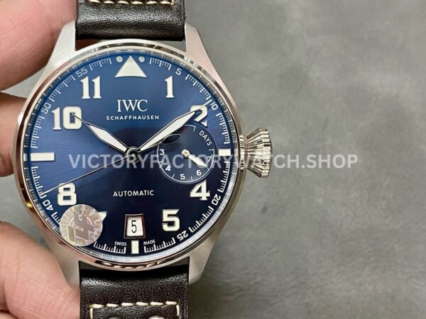 ZF Factory IWC Big Pilot IW500908 46mm Steel Leather Strap Blue Arabic Number Dial (3) ZF Factory IWC Big Pilot IW500908 blue dial steel case leather strap