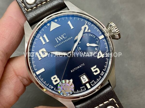 ZF Factory IWC Big Pilot IW500908 46mm Steel Leather Strap Blue Arabic Number Dial (7) ZF Factory IWC Big Pilot IW500908 46mm Steel Leather Strap Arabic Number Blue Dial