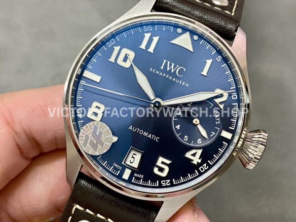 ZF Factory IWC Big Pilot IW500908 46mm Steel Leather Strap Blue Arabic Number Dial (9) ZF Factory IWC Big Pilot IW500908 46mm Steel Leather Strap Arabic Number Blue Dial