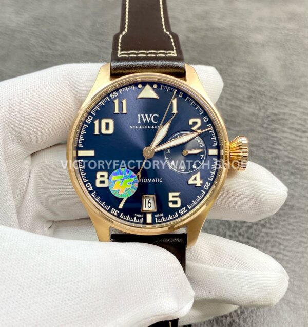 ZF Factory IWC Big Pilot IW500909 46mm Rose Gold Leather Strap Arabic numerals Blue Dial (8) ZF Factory IWC Big Pilot IW500909 blue dial rose gold leather strap