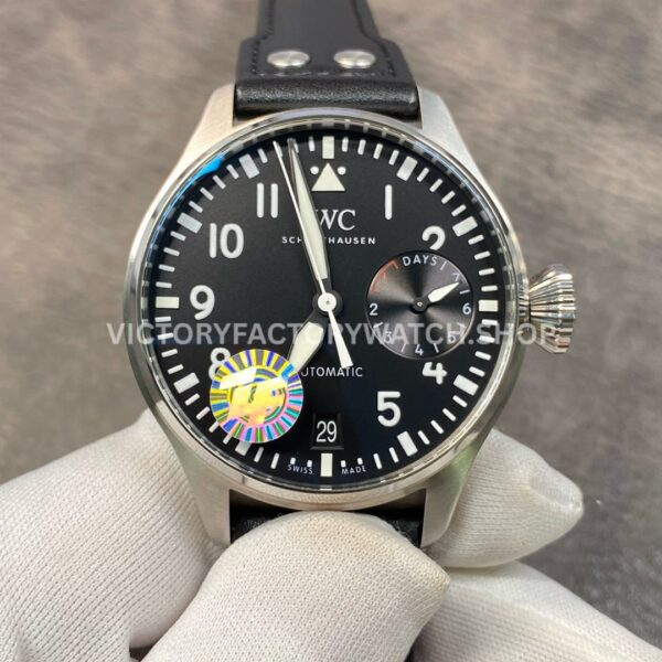 ZF Factory IWC Big Pilot IW501001 46mm Steel Black Leather Strap Arabic Number Black Dial (2) ZF Factory IWC Big Pilot IW501001 black dial black leather strap