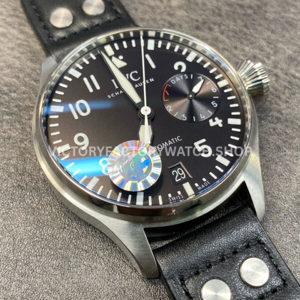 ZF Factory IWC Big Pilot IW501001 46mm Steel Black Leather Strap Arabic Number Black Dial (6) ZF Factory IWC Big Pilot IW501001 46mm Steel Black Leather Strap Arabic Number Black Dial