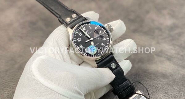 ZF Factory IWC Big Pilot IW501001 46mm Steel Black Leather Strap Arabic Number Black Dial (8) ZF Factory IWC Big Pilot IW501001 46mm Steel Black Leather Strap Arabic Number Black Dial