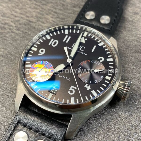 ZF Factory IWC Big Pilot IW501001 46mm Steel Black Leather Strap Arabic Number Black Dial (9) ZF Factory IWC Big Pilot IW501001 46mm Steel Black Leather Strap Arabic Number Black Dial