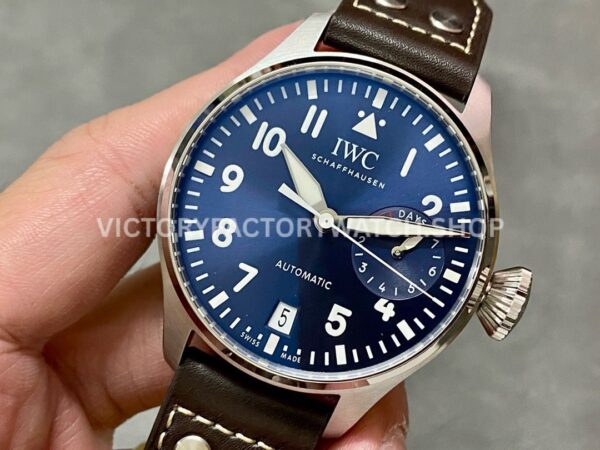 ZF Factory IWC Big Pilot IW501002 46mm Steel Leather Strap Blue Arabic Number Dial (5) ZF Factory IWC Big Pilot IW501002 46mm Steel Leather Strap White Arabic Number Blue Dial