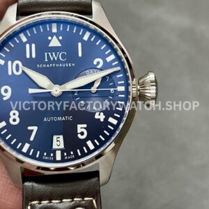 ZF Factory IWC Big Pilot IW501002 46mm Steel Leather Strap Blue Arabic Number Dial (6) ZF Factory IWC Big Pilot IW501002 blue dial steel case leather strap