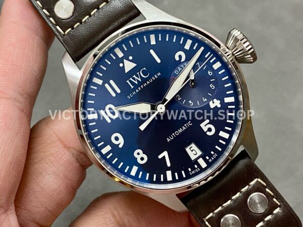 ZF Factory IWC Big Pilot IW501002 46mm Steel Leather Strap Blue Arabic Number Dial (7) ZF Factory IWC Big Pilot IW501002 46mm Steel Leather Strap White Arabic Number Blue Dial