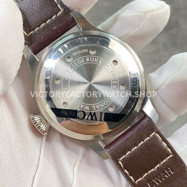 ZF Factory IWC Big Pilot IW501015 Steel Leather Strap Arabic Numerals Green Dial (1) ZF Factory IWC Big Pilot IW501015 46mm Steel Leather Strap Arabic Numerals Green Dial