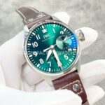 ZF Factory IWC Big Pilot IW501015 Steel Leather Strap Arabic Numerals Green Dial (2) ZF Factory IWC Big Pilot IW501015 46mm Steel Leather Strap Arabic Numerals Green Dial