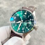ZF Factory IWC Big Pilot IW501015 Steel Leather Strap Arabic Numerals Green Dial (4) ZF Factory IWC Big Pilot IW501015 46mm Steel Leather Strap Arabic Numerals Green Dial