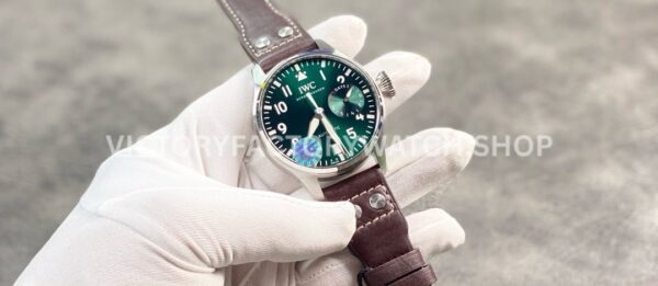 ZF Factory IWC Big Pilot IW501015 Steel Leather Strap Arabic Numerals Green Dial (9) ZF Factory IWC Big Pilot IW501015 46mm Steel Leather Strap Arabic Numerals Green Dial
