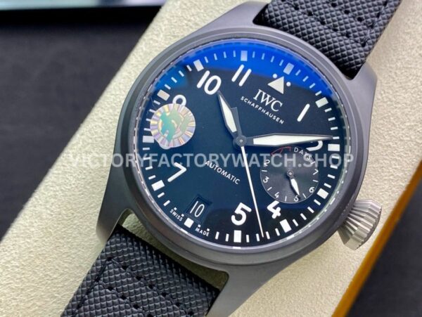 ZF Factory IWC Big Pilot Top Gun IW502003 46mm Ceramic Textile Strap Arabic Numerals Black Dial (1) ZF Factory IWC Big Pilot Top Gun IW502003 46mm Ceramic Textile Strap Arabic Numerals Black Dial