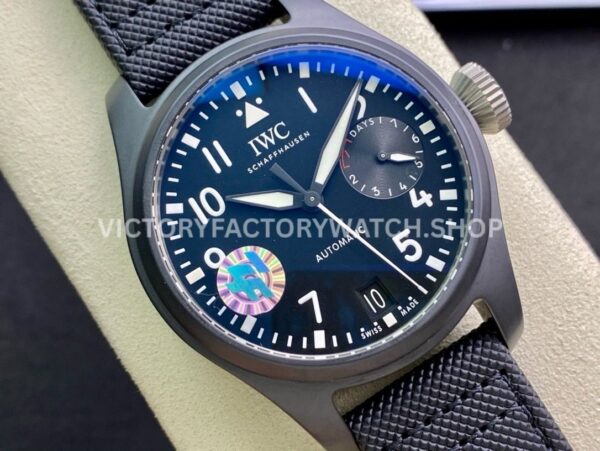 ZF Factory IWC Big Pilot Top Gun IW502003 46mm Ceramic Textile Strap Arabic Numerals Black Dial (8) ZF Factory IWC Big Pilot Top Gun IW502003 46mm Ceramic Textile Strap Arabic Numerals Black Dial