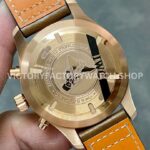 ZF Factory IWC Pilot Chronograph IW377721 43mm Rose Gold Leather Strap Blue Arabic Numerals Dial (5) ZF Factory IWC Pilot Chronograph IW377721 43mm Rose Gold Brown Leather Strap Arabic Numerals Blue Dial