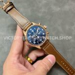 ZF Factory IWC Pilot Chronograph IW377721 43mm Rose Gold Leather Strap Blue Arabic Numerals Dial (6) ZF Factory IWC Pilot Chronograph IW377721 43mm Rose Gold Brown Leather Strap Arabic Numerals Blue Dial