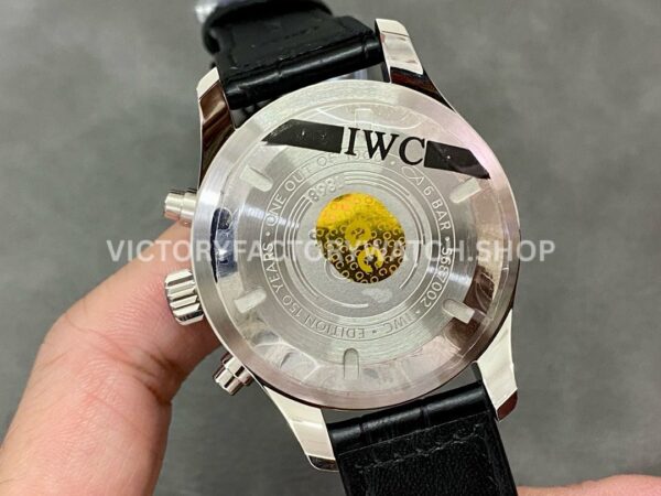 ZF Factory IWC Pilot Chronograph IW377725 43mm Steel Leather Strap White Arabic Numerals Dial (5) ZF Factory IWC Pilot Chronograph IW377725 43mm Steel Black Leather Strap Arabic Numerals White Dial