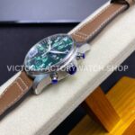 ZF Factory IWC Pilot Chronograph IW377726 43mm Steel Leather Strap Arabic Numerals Green Dial (2) ZF Factory IWC Pilot Chronograph IW377726 43mm Steel Brown Leather Strap Arabic Numerals Green Dial