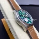 ZF Factory IWC Pilot Chronograph IW377726 43mm Steel Leather Strap Arabic Numerals Green Dial (5) ZF Factory IWC Pilot Chronograph IW377726 43mm Steel Brown Leather Strap Arabic Numerals Green Dial