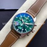 ZF Factory IWC Pilot Chronograph IW377726 43mm Steel Leather Strap Arabic Numerals Green Dial (8) ZF Factory IWC Pilot Chronograph IW377726 43mm Steel Brown Leather Strap Arabic Numerals Green Dial
