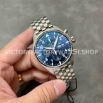 ZF Factory IWC Pilot Chronograph IW378004 43mm Full Steel Blue Arabic Numerals Dial (4) ZF Factory IWC Pilot Chronograph IW378004 43mm Full Steel Arabic Numerals Blue Dial