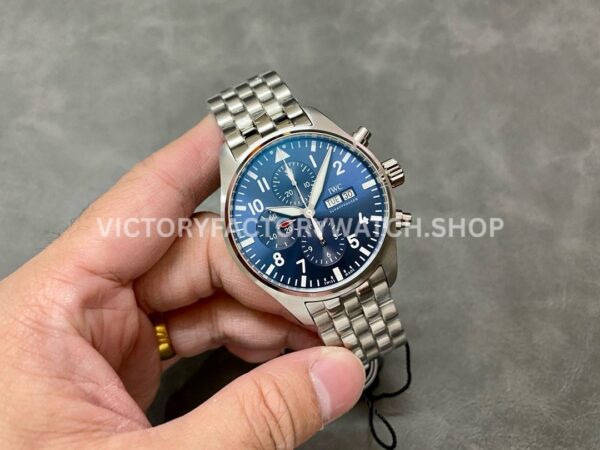 ZF Factory IWC Pilot Chronograph IW378004 43mm Full Steel Blue Arabic Numerals Dial (4) ZF Factory IWC Pilot Chronograph IW378004 43mm Full Steel Arabic Numerals Blue Dial