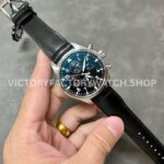 ZF Factory IWC Pilot Chronograph IW388111 43mm Steel Leather Strap Black Arabic Numerals Dial (4) ZF Factory IWC Pilot Chronograph IW388111 43mm Steel Leather Strap Arabic Numerals Black Dial