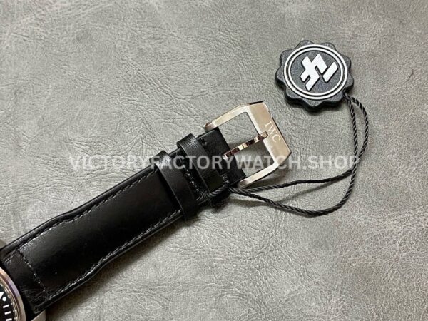ZF Factory IWC Pilot Chronograph IW388111 43mm Steel Leather Strap Black Arabic Numerals Dial (7) ZF Factory IWC Pilot Chronograph IW388111 43mm Steel Leather Strap Arabic Numerals Black Dial