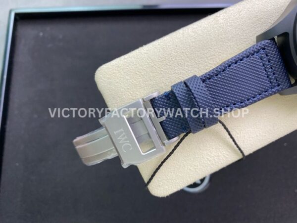ZF Factory IWC Pilot Chronograph IW389008 44mm Ceramic Textile Strap Arabic Numerals Blue Dial (1) ZF Factory IWC Pilot Chronograph IW389008 44mm Ceramic Textile Strap Arabic Numerals Blue Dial