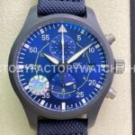 ZF Factory IWC Pilot Chronograph IW389008 44mm Ceramic Textile Strap Arabic Numerals Blue Dial (3) ZF Factory IWC Pilot Chronograph IW389008 blue dial ceramic watch