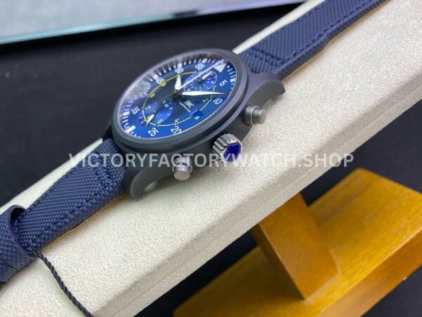 ZF Factory IWC Pilot Chronograph IW389008 44mm Ceramic Textile Strap Arabic Numerals Blue Dial (7) ZF Factory IWC Pilot Chronograph IW389008 44mm Ceramic Textile Strap Arabic Numerals Blue Dial