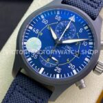 ZF Factory IWC Pilot Chronograph IW389008 44mm Ceramic Textile Strap Arabic Numerals Blue Dial (8) ZF Factory IWC Pilot Chronograph IW389008 44mm Ceramic Textile Strap Arabic Numerals Blue Dial