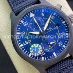 ZF Factory IWC Pilot Chronograph IW389008 44mm Ceramic Textile Strap Arabic Numerals Blue Dial (9) ZF Factory IWC Pilot Chronograph IW389008 44mm Ceramic Textile Strap Arabic Numerals Blue Dial