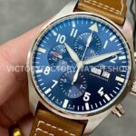 ZF Factory IWC Pilot Chronograph Le Petit Prince IW377714 43mm Steel Leather Strap Blue Arabic Numer (6) ZF Factory IWC Pilot Chronograph Le Petit Prince IW377714 43mm Steel Brown Leather Strap Arabic Numerals Blue Dial