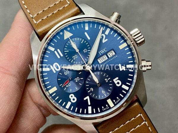 ZF Factory IWC Pilot Chronograph Le Petit Prince IW377714 43mm Steel Leather Strap Blue Arabic Numer (8) ZF Factory IWC Pilot Chronograph Le Petit Prince IW377714 43mm Steel Brown Leather Strap Arabic Numerals Blue Dial