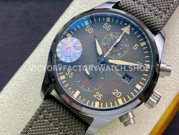 ZF Factory IWC Pilot Chronograph Top Gun Miramar IW389002 44mm Ceramic Textile Strap Arabic Numerals ZF Factory IWC Pilot Chronograph Top Gun Miramar IW389002 44mm Ceramic Textile Strap Arabic Numerals Grey Dial
